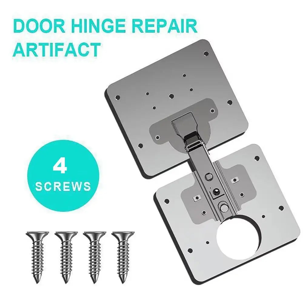 Stainless Steel Kitchen Cabinet Hinge Repair Plate Silver with 4 Screws Furniture Drawer Hinge Fixing Plate Easy to install