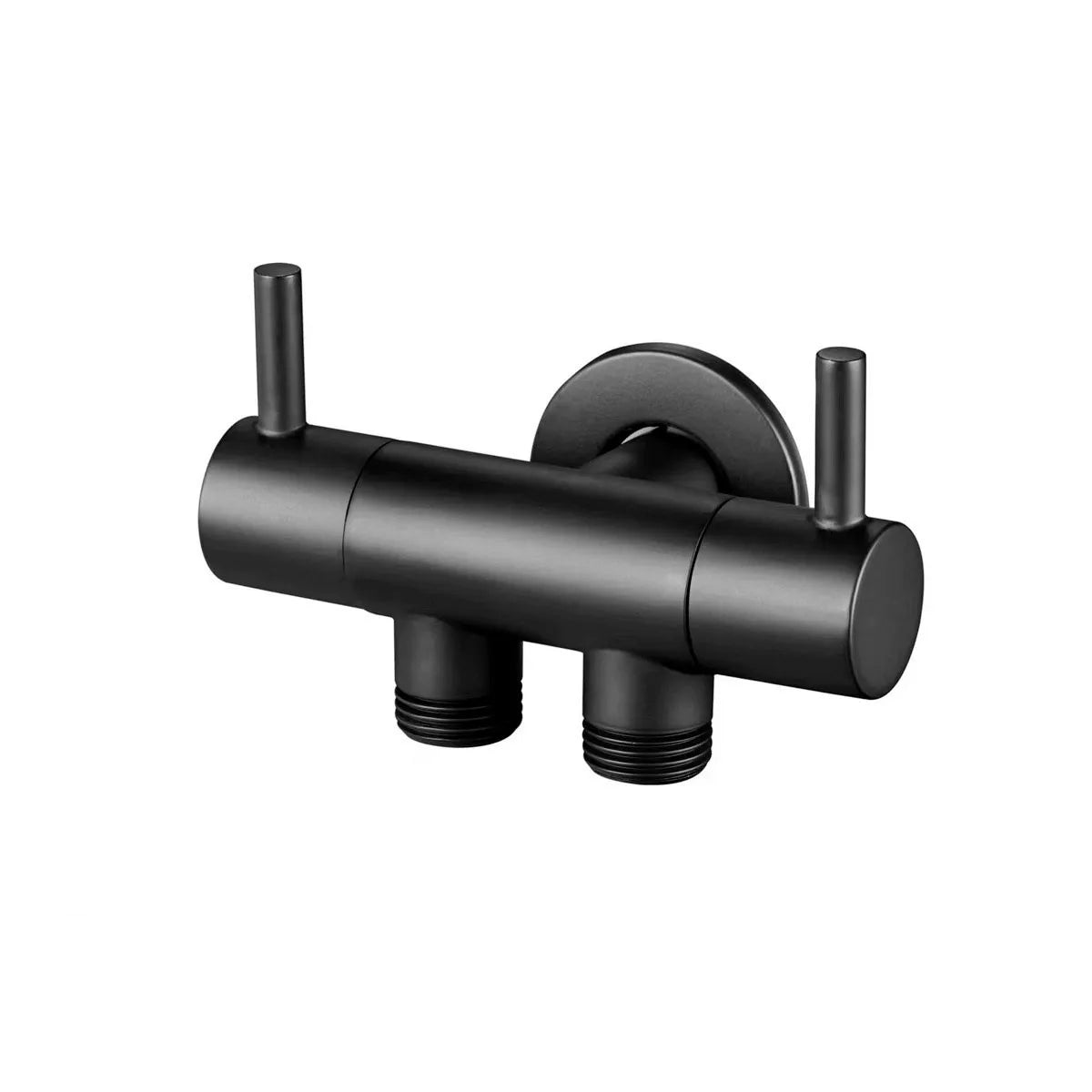 gunmetal gray Brass single inlet double outlet double control bidet valve Bathroom Accessories Three way Angle Valve BD234