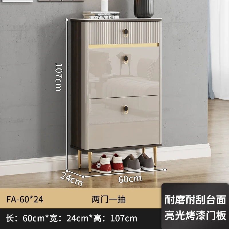 White Drawers Shelf Shoe Rack 3 Layers Narrow Save Space Shoe Cabinet Vertical Entrance Hall Meuble A Chaussures Home Furnitures