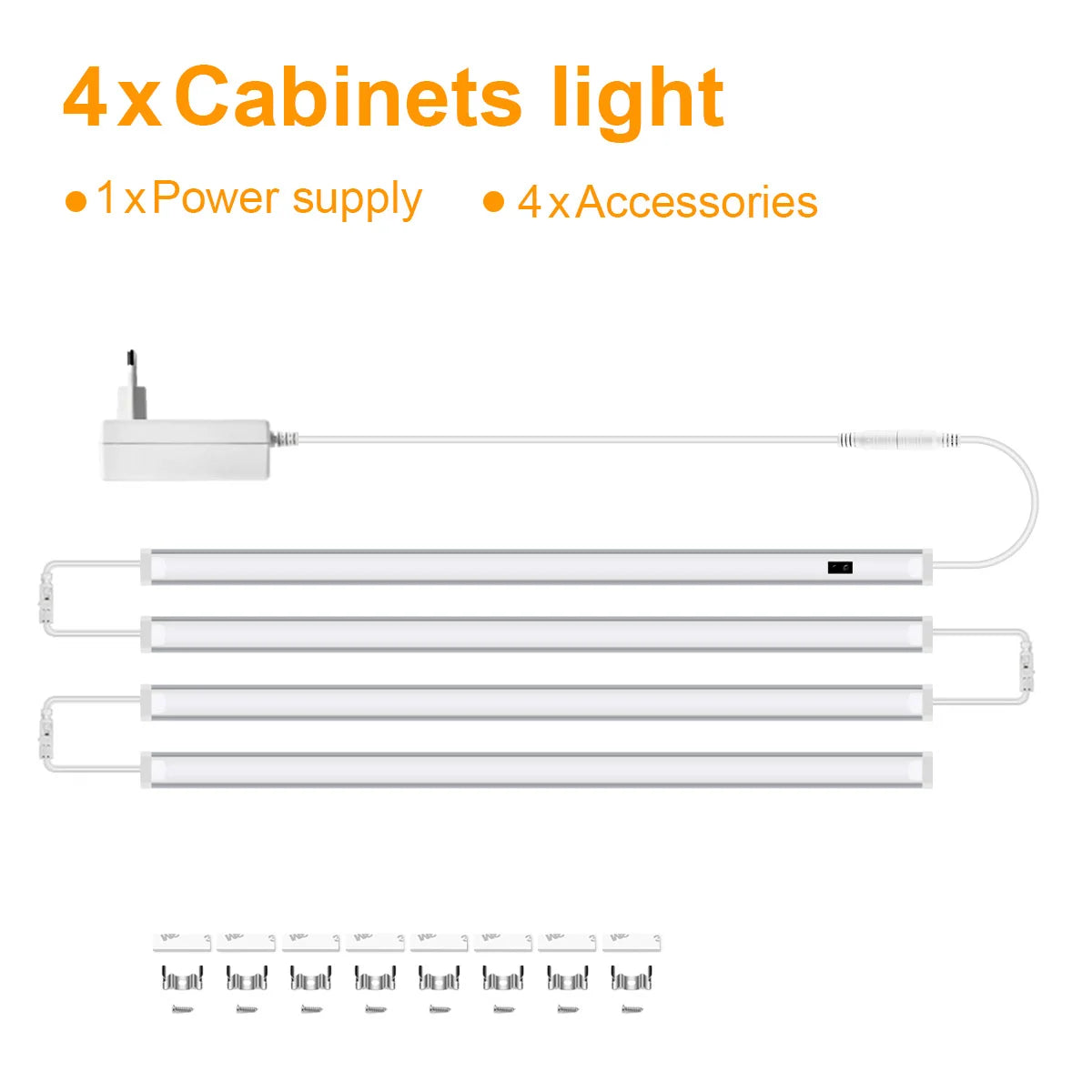 Kitchen Under Cabinet Sensor LED Lighting Kit Linkable LED Bar Light Hand Sweep Dimmable Switch Counter Shelf Workbench Closet