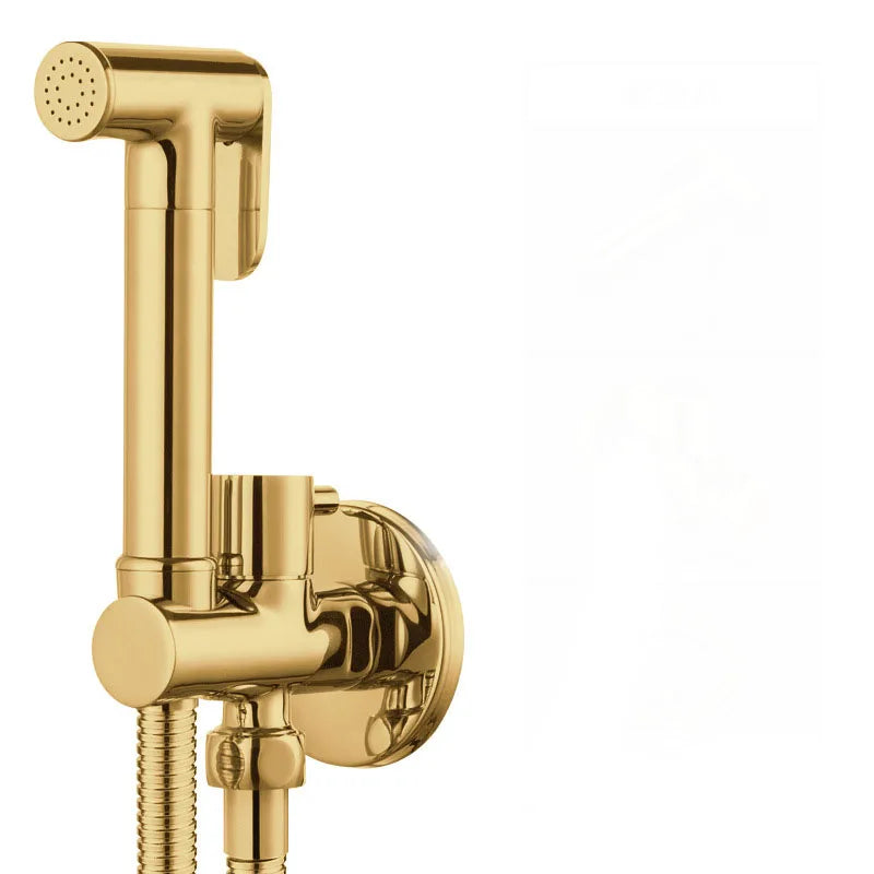 Brass Hand held black Bidet Shower set  Perforating Toilet Jet Cleaner Portable brushed gold and gray Bidet Shower Head BD01
