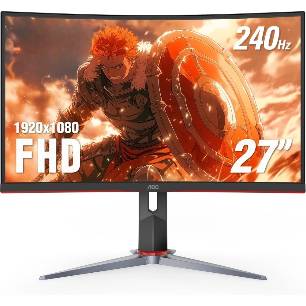 Popular C27G2Z 27" Curved Frameless Ultra-Fast Gaming Monitor,FHD 1080p, 0.5ms 240Hz, FreeSync, 2x HDMI 2.0,Height Adjustable