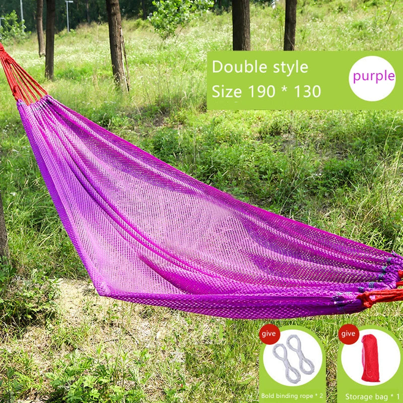 Ice Silk Outdoor Camping Swing Hammock Sturdy Portable Breathable Mesh Ice Silk Hammock Bed Hang Cooling Hammock For Garden