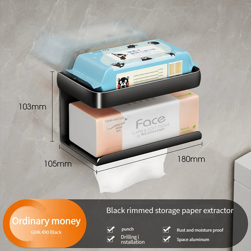 Bathroom Rack Tissue Box Hanger/Aluminum Home Tissue Rack Storage Box/Bathroom