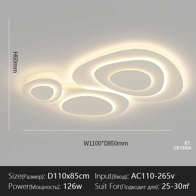 Cream style simple white ceiling lamp warm design for living room bedroom dining room indoor home decoration led lamp