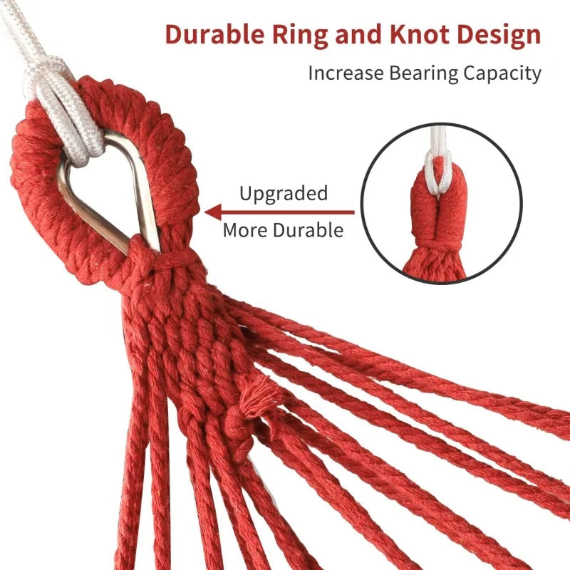 Single Wide Thick Canvas Hammock Outdoor Camping Backpackaging Leisure Swing Portable Hanging Bed Sleeping Swing Hammock