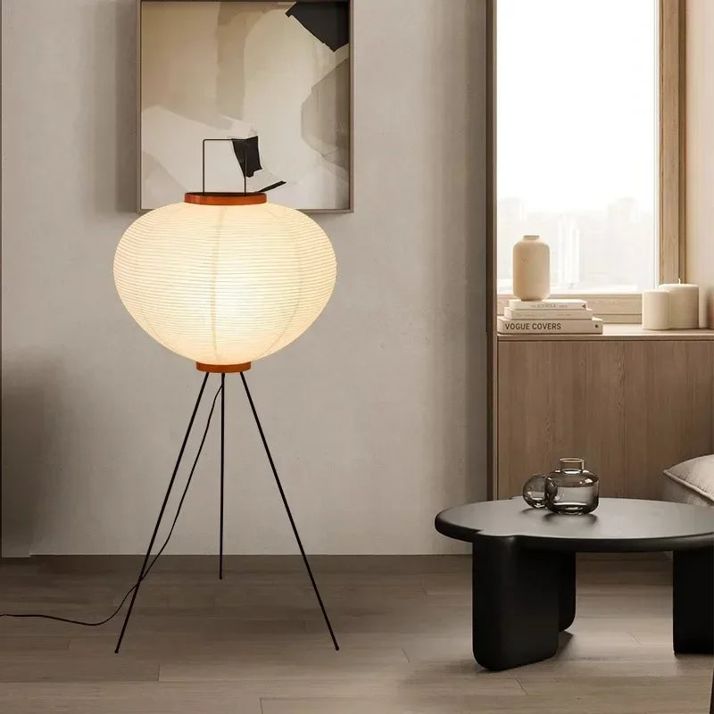 Japanese Wabi Sabi Style Desk Lamp Study Bedroom Lamp  Living Room Style Dormitory Rice Paper Decoration Floor Lamp