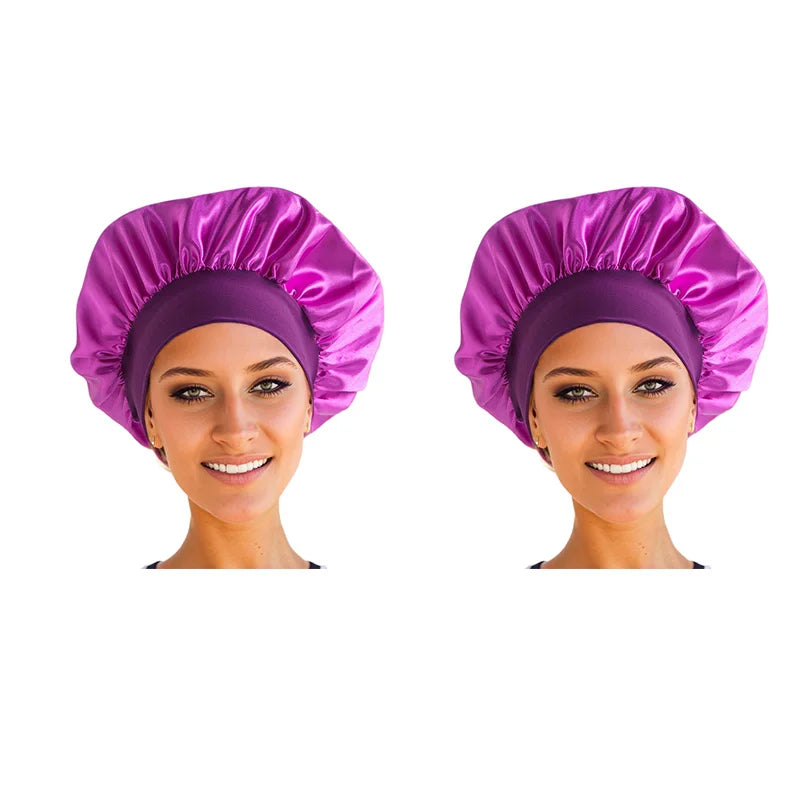 Women Satin Solid Sleeping Hat Night Sleep Cap Hair Care Bonnet Nightcap For Women Men Unisex Cap Bonnet De Nuit Shower Turban