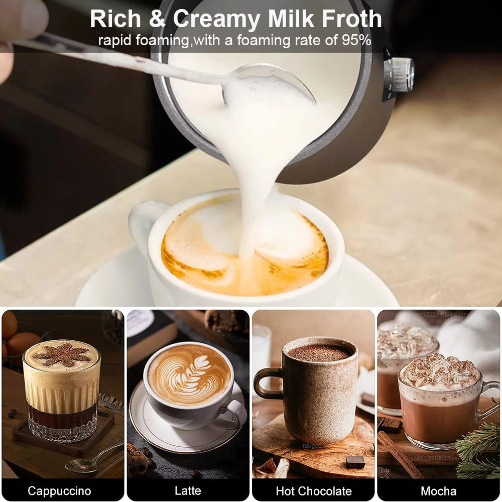 Electric Milk Frother Milk Foam Machine Automatic Milk Foamer for Coffee Cappuccino Latte Milk 5 in 1 Hot and Cold Milk Frother