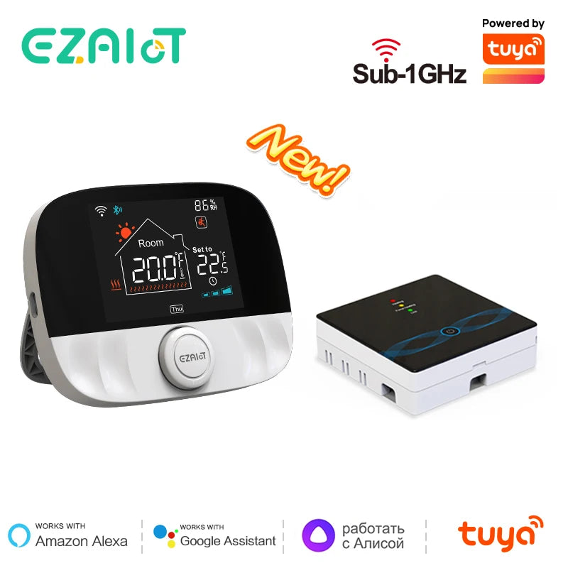 Smart RF Wireless Thermostat WiFi Tuya Gas Boiler Heating Temperature Remote Controller Receiver Programmable Thermoregulator