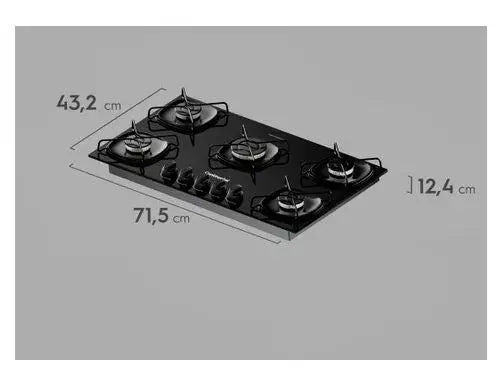 Cooktop 5 Black Continental LPG Gas KC5GR - Bivolt