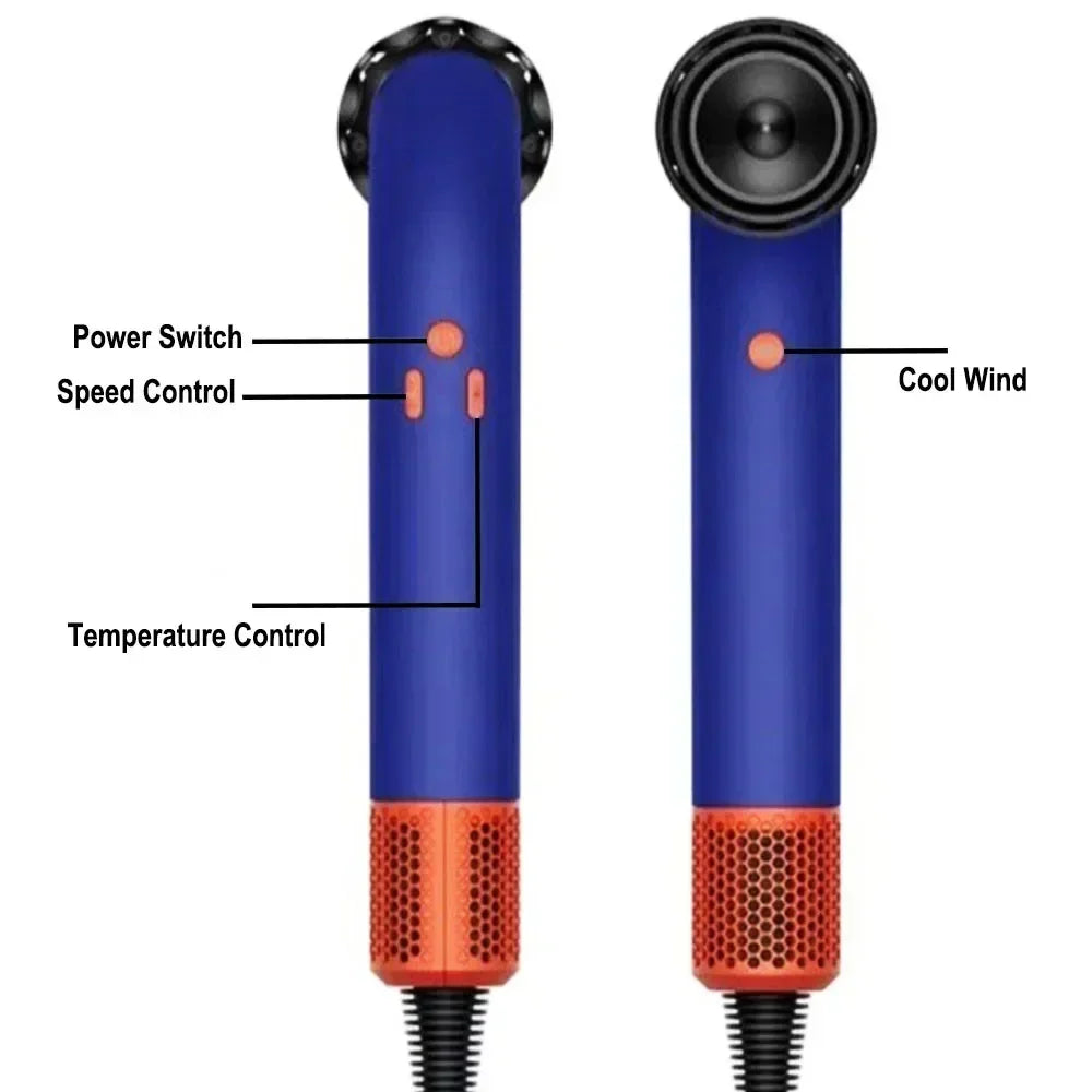 New High Speed Negative Ion Hair Dryer with Bend Tube Nozzle Quick Drying for Household Travel