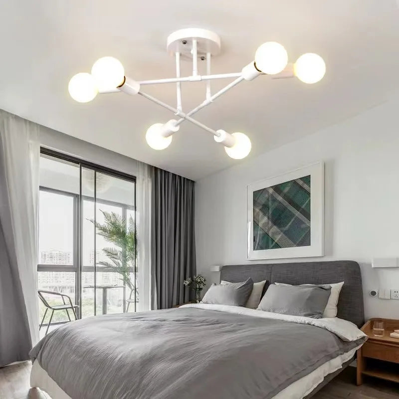 Nordic Minimalist Pendant Light Ceiling Lamp LED Chandelier Suitable for Bedrooms Living Rooms Black Gold Lighting Decoration