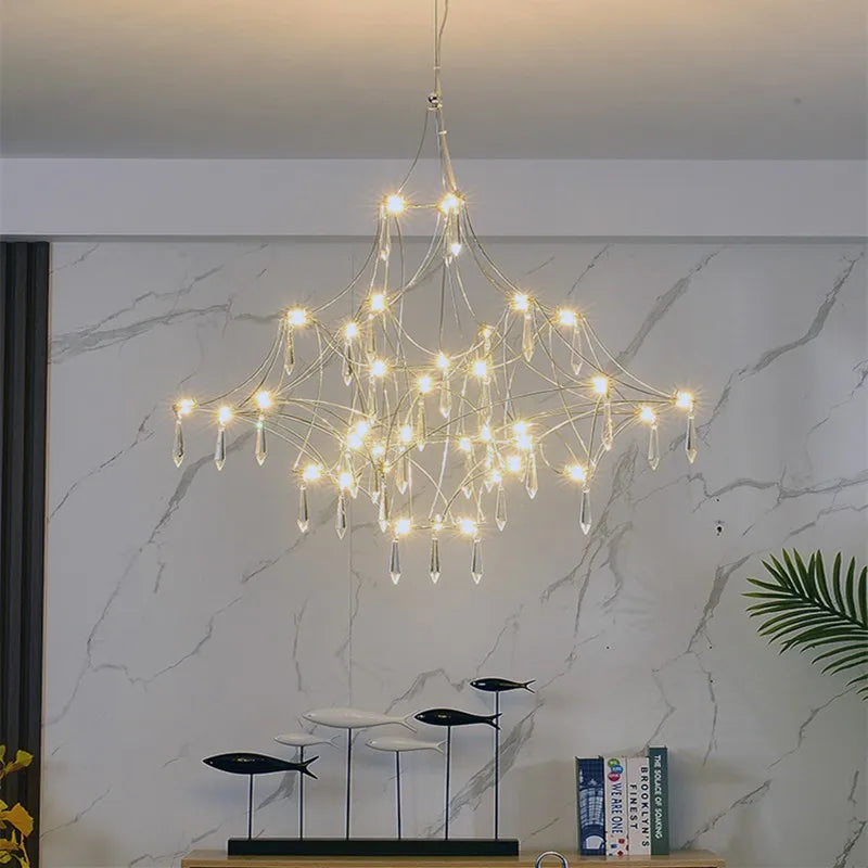 Mira Quasar Chandeliers Luxury Crystal Pendant lamp for Living Room Kitchen Villa Golden Lustre steel crystal Pendant light