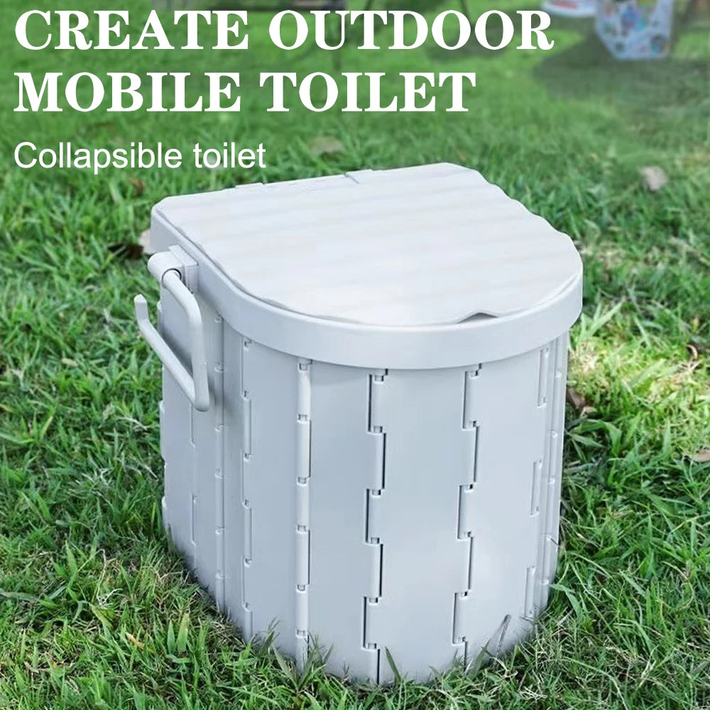 Portable Folding Toilet with Lid Travel Bucket Toilet Seat Car Folding Toilets Camping Toilet Emergency Toilet