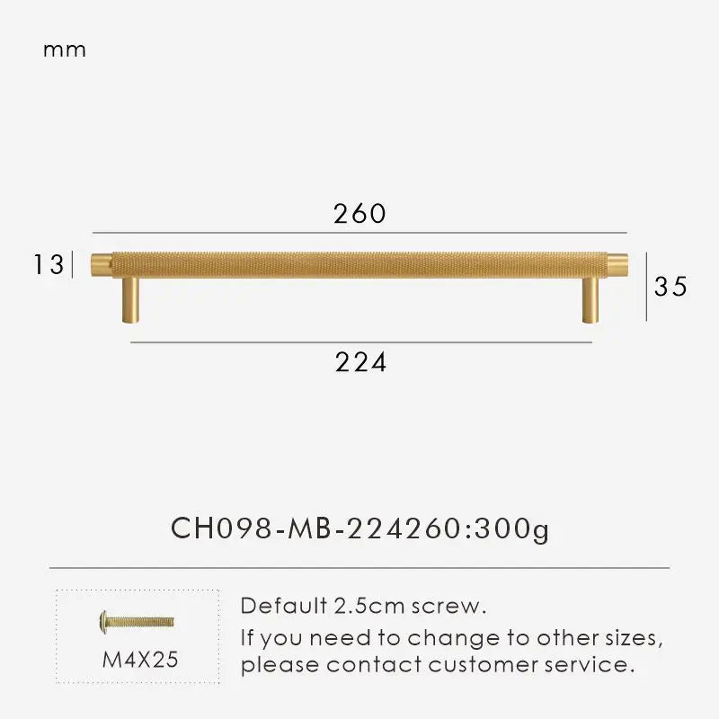 Nurlin Solid Brass Kitchen Furniture Handles Modern Knurled Patter Antique Matt Brass Black Color Cabinet Knobs T-Bar Pull