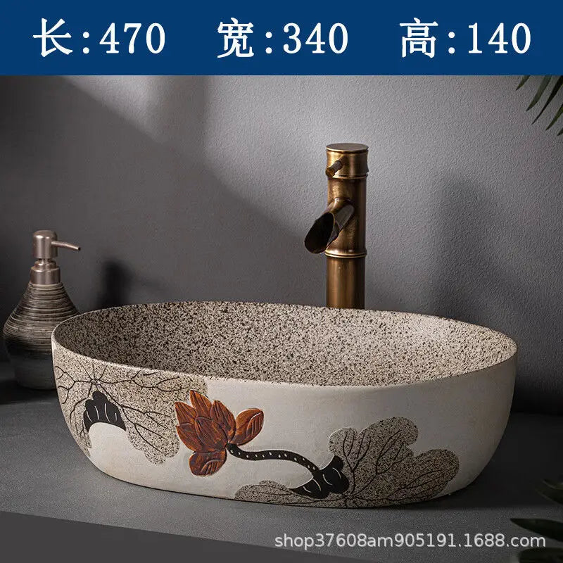 48x36x15cm Jing De Zhen Modern Nordic Style Bathroom Sink Basin for Washing Hands and Face Minimalist Design Customized
