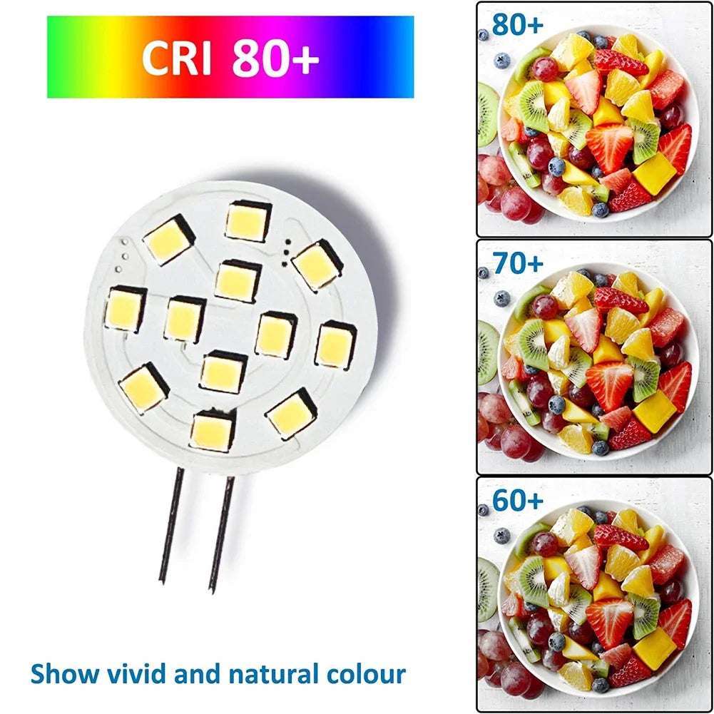 AC12V 24V Round Spotlight G4 LED Bulb 2.2W SMD2835 12leds No Flicker Downlight Bulb Boat Range Hood Lights Replace Halogen Lamp