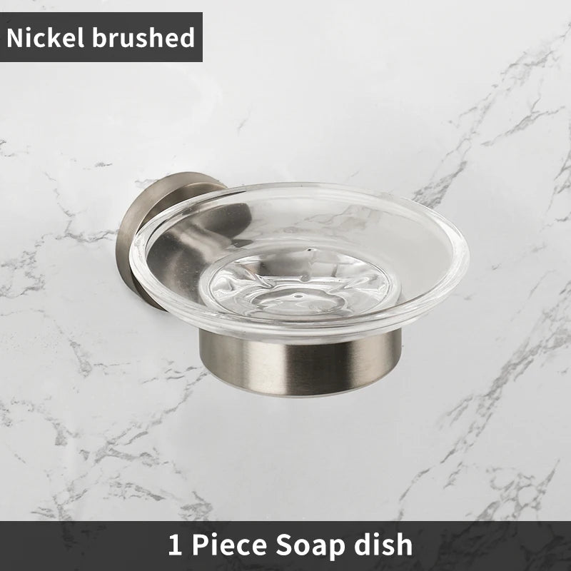 High Quality Soap Rack Wall Mounted Stainless Steel Brushed Gold Chrome Black Rose Gold Soap Dish Holder Bathroom Set