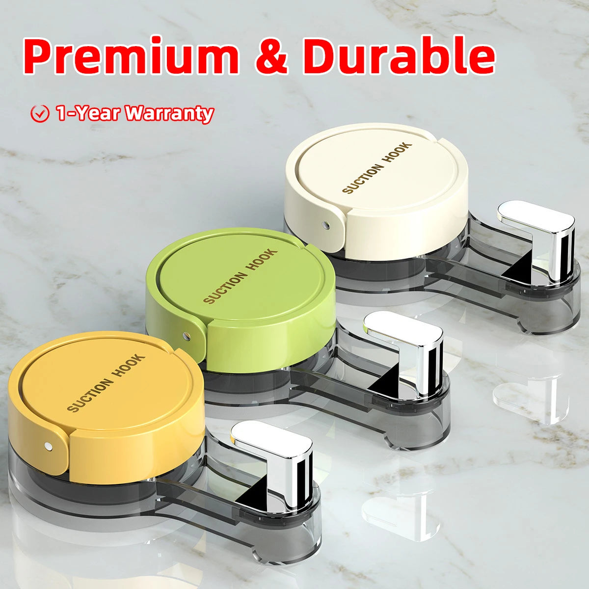Suction Hooks Strong Vacuum Power Traceless No-Drilling Adhesive Hooks for Home Bathroom Kitchen Door Back and Toilet Area
