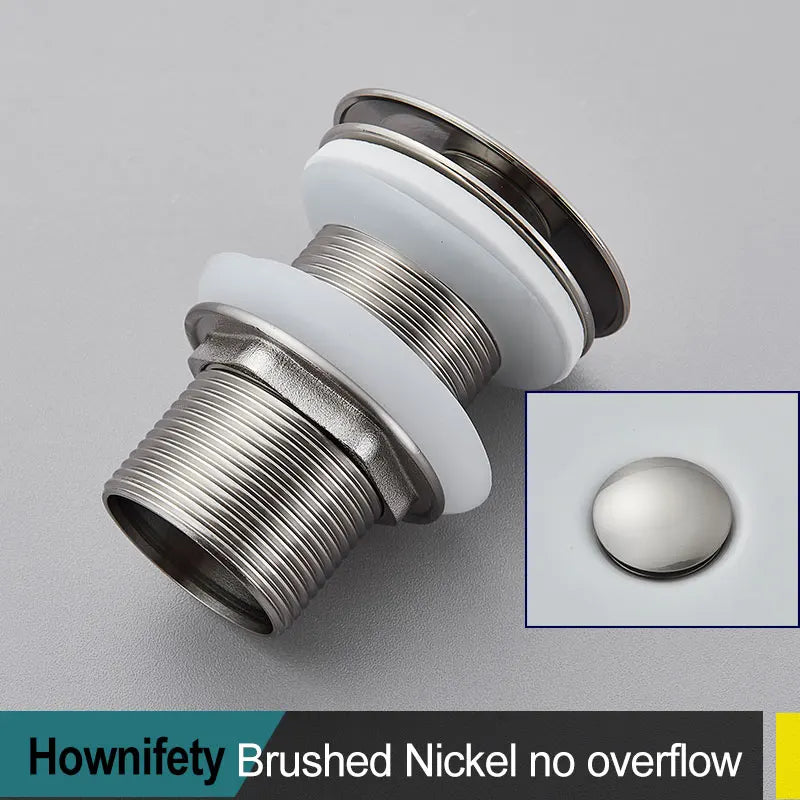 Brushed Gold Pop Up Drain Bathroom Sink Plug Drainer Black Chrome/Rose Gold/ Nickel/Gold Faucet Wash Accessories