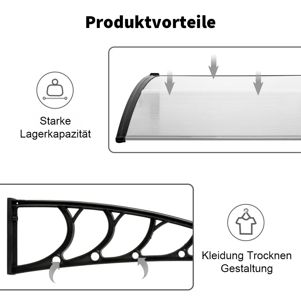 Window Door Awning Canopy Window Awning Front Door Overhang Awning for Sun Shutter For Store Entrance Home Balcony Awning Bracke