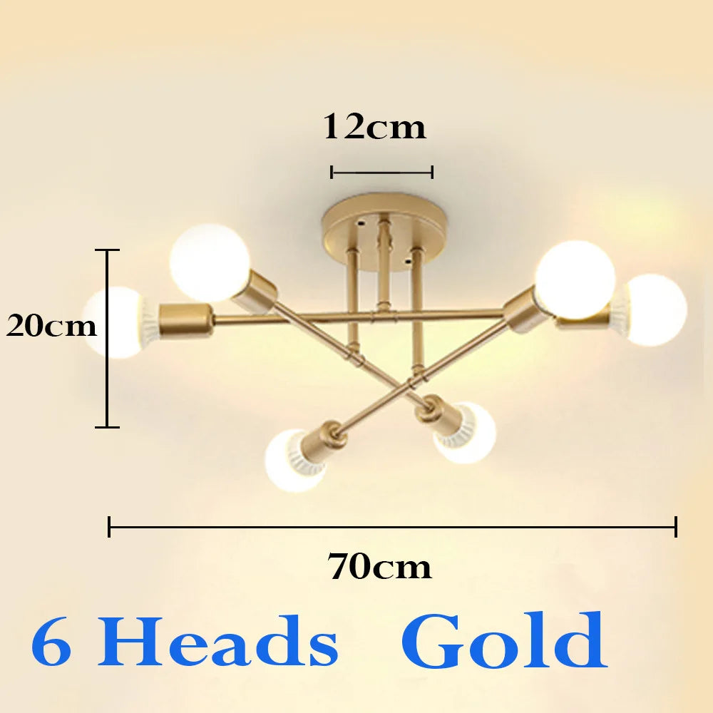 Nordic Minimalist Pendant Light Ceiling Lamp LED Chandelier Suitable for Bedrooms Living Rooms Black Gold Lighting Decoration