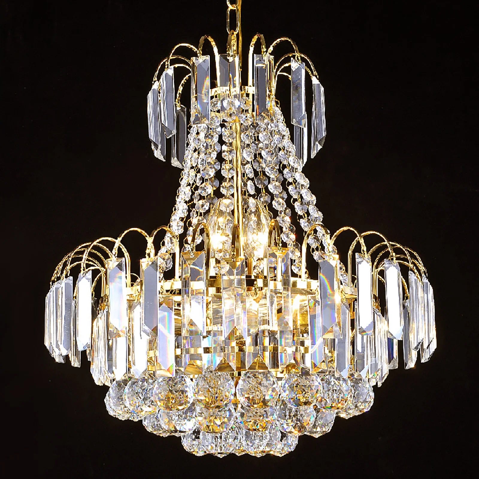LED Kitchen Elegant Lamp Crystal Chandelier Ceiling Light Living Room Lighting Luxury Classic Lamp Classic Droplet Pendant Light