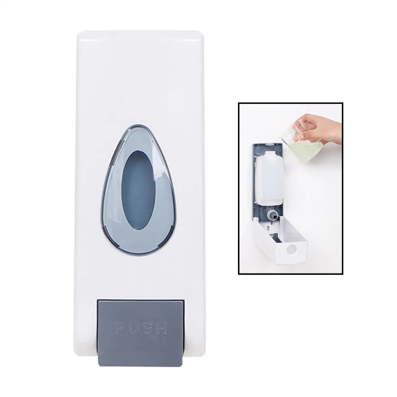 Manual Liquid Soap Dispenser Wall Mounted Shower Soap Shampoo Container for Commercial Kitchen Restaurants Household Washroom