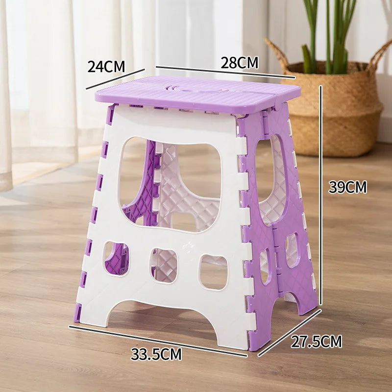 Thickened Plastic Folding Stool Portable Mini Outdoor Seat for Adults & Kids Ideal for Fishing Travel Camping & Home Use 