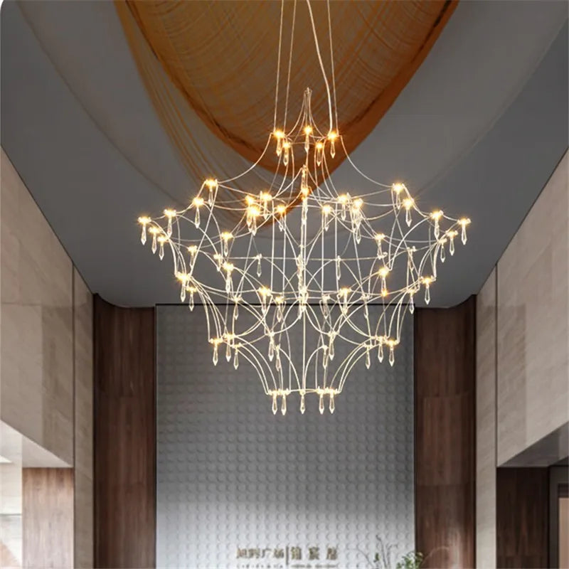 Mira Quasar Chandeliers Luxury Crystal Pendant lamp for Living Room Kitchen Villa Golden Lustre steel crystal Pendant light