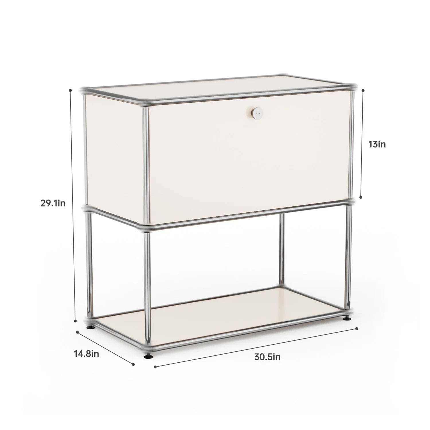 Storage Cabinet Storage Shelf Stainless Steel Metal Board Living Room Cabinet Sideboard Cabinet Modular Furniture-No Keys