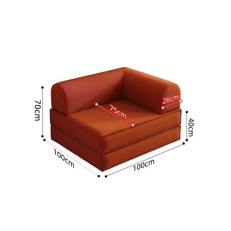 Corduroy Compression Sofa Bed Vacuum Customizable Simple Retro Vacuum Compressed Sofa Living Room Foldable Washable - Bakesbyemily.com