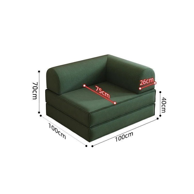 Corduroy Compression Sofa Bed Vacuum Customizable Simple Retro Vacuum Compressed Sofa Living Room Foldable Washable - Bakesbyemily.com
