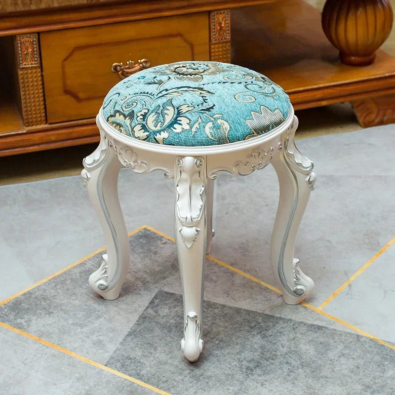 European Fabric Pouf,Modern Round Tea Table Stool, High - Quality Manicure Seat, Living Room Sofa Side Ottoman, Versatile Seating. - Bakesbyemily.com