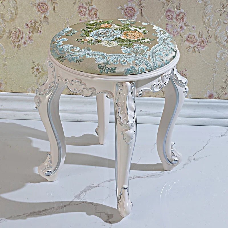 European Fabric Pouf,Modern Round Tea Table Stool, High - Quality Manicure Seat, Living Room Sofa Side Ottoman, Versatile Seating. - Bakesbyemily.com