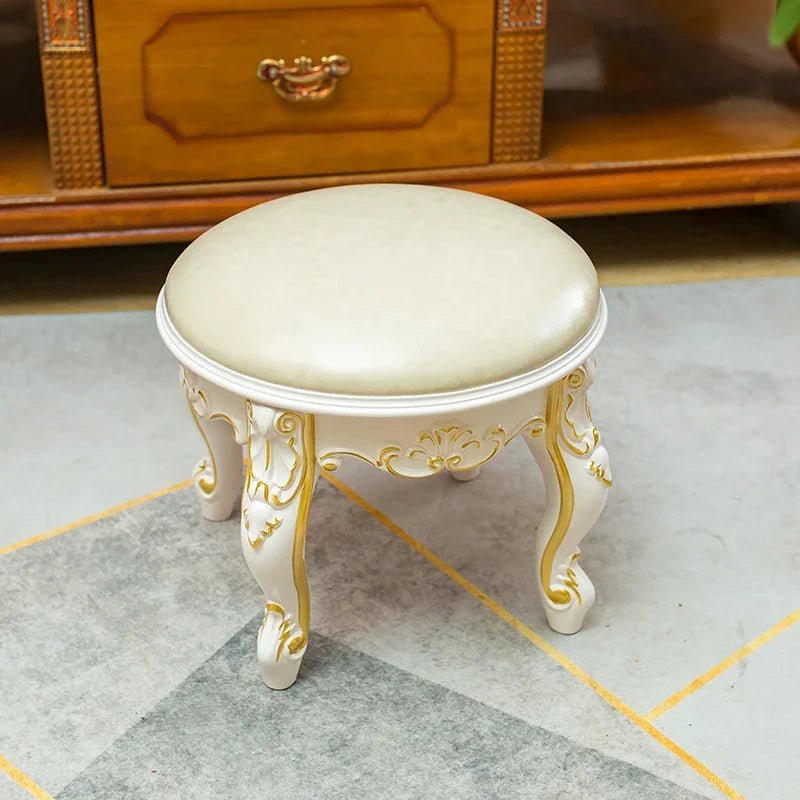 European Fabric Pouf,Modern Round Tea Table Stool, High - Quality Manicure Seat, Living Room Sofa Side Ottoman, Versatile Seating. - Bakesbyemily.com