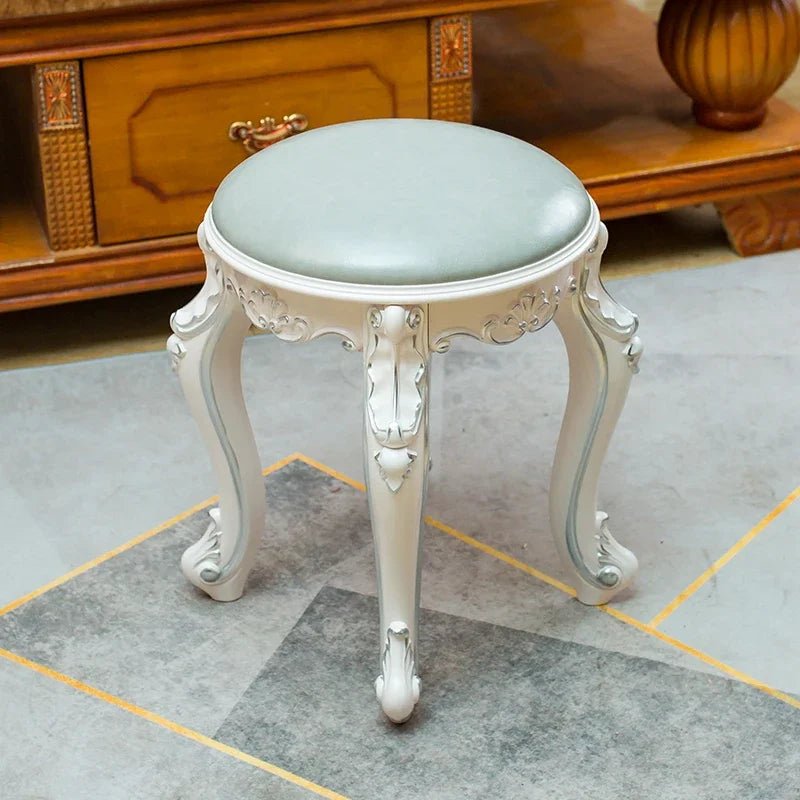 European Fabric Pouf,Modern Round Tea Table Stool, High - Quality Manicure Seat, Living Room Sofa Side Ottoman, Versatile Seating. - Bakesbyemily.com