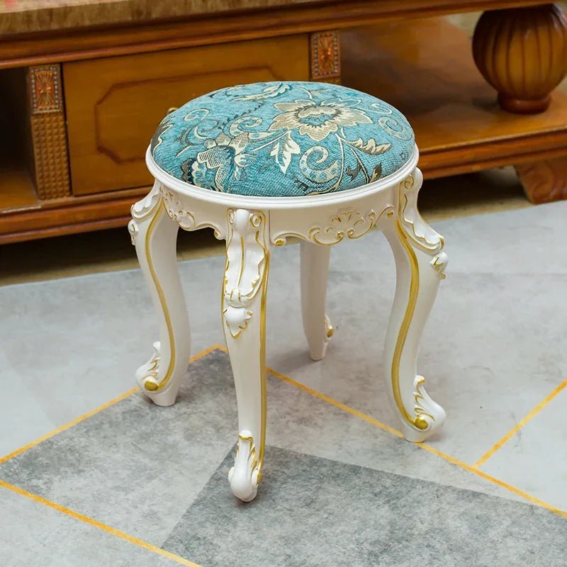 European Fabric Pouf,Modern Round Tea Table Stool, High - Quality Manicure Seat, Living Room Sofa Side Ottoman, Versatile Seating. - Bakesbyemily.com