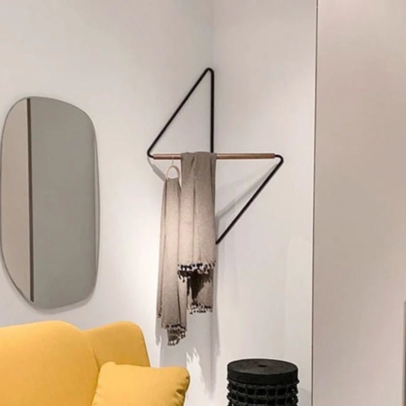 Nordic Wood Wall Hanger Clothes Rack Corner Hat Rack Wall Decoration Corner Clothes Organizer Portable Wall Storage Furniture - Bakesbyemily.com