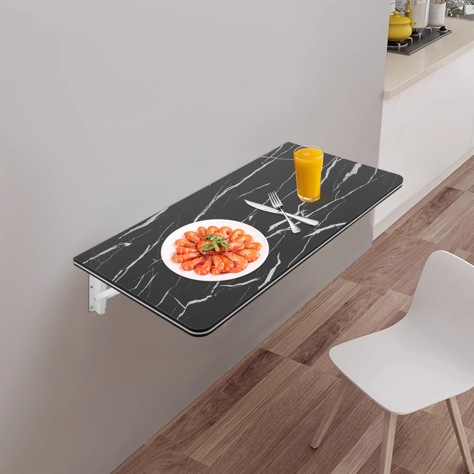 Rust - Proof Wall - Mounted Folding Table Easy to Clean Wall Mounted Folding Table for Bedroom/Living Room/Study/Kitchen - Bakesbyemily.com