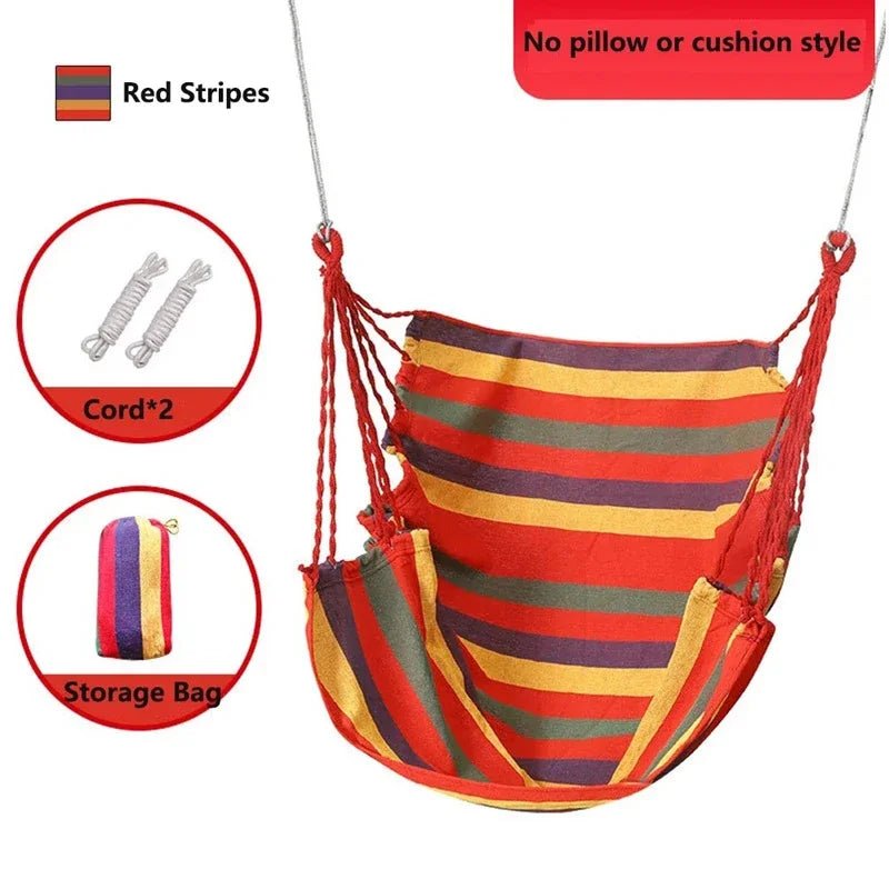 Single Wide Thick Canvas Hammock Outdoor Camping Leisure Swing Portable dormitory Hanging Bed Sleeping Swing Hammock - Bakesbyemily.com