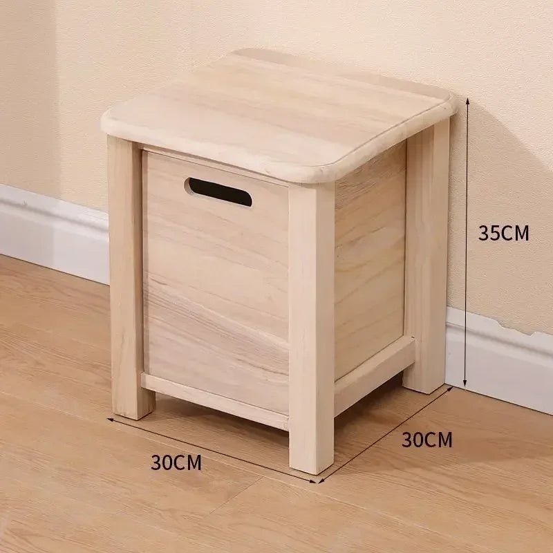 Solid Wood Hallway Entrance Change Shoes Bench Sofa Bedside Low Table Ottoman Cabinet Nordic Storage Square Stool with Drawer - Bakesbyemily.com