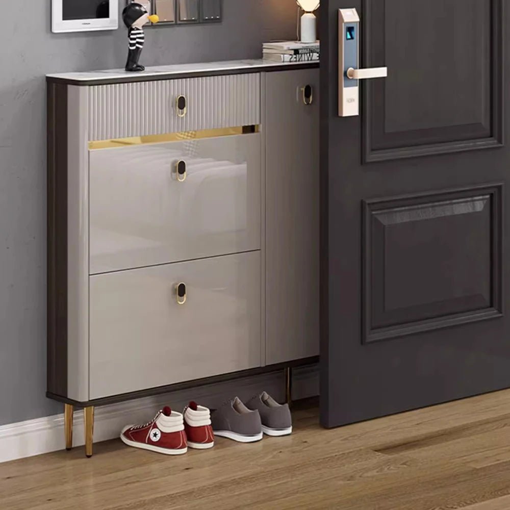 White Drawers Shelf Shoe Rack 3 Layers Narrow Save Space Shoe Cabinet Vertical Entrance Hall Meuble A Chaussures Home Furnitures - Bakesbyemily.com
