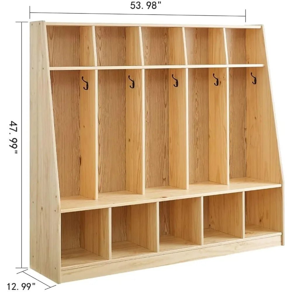 5 - Section Classroom Coat Locker & Backpack Hanger, Daycare Cubby Coat Rack, Cubicle Coat Hanger, Mudroom Furniture wi - Recipeliebe.com