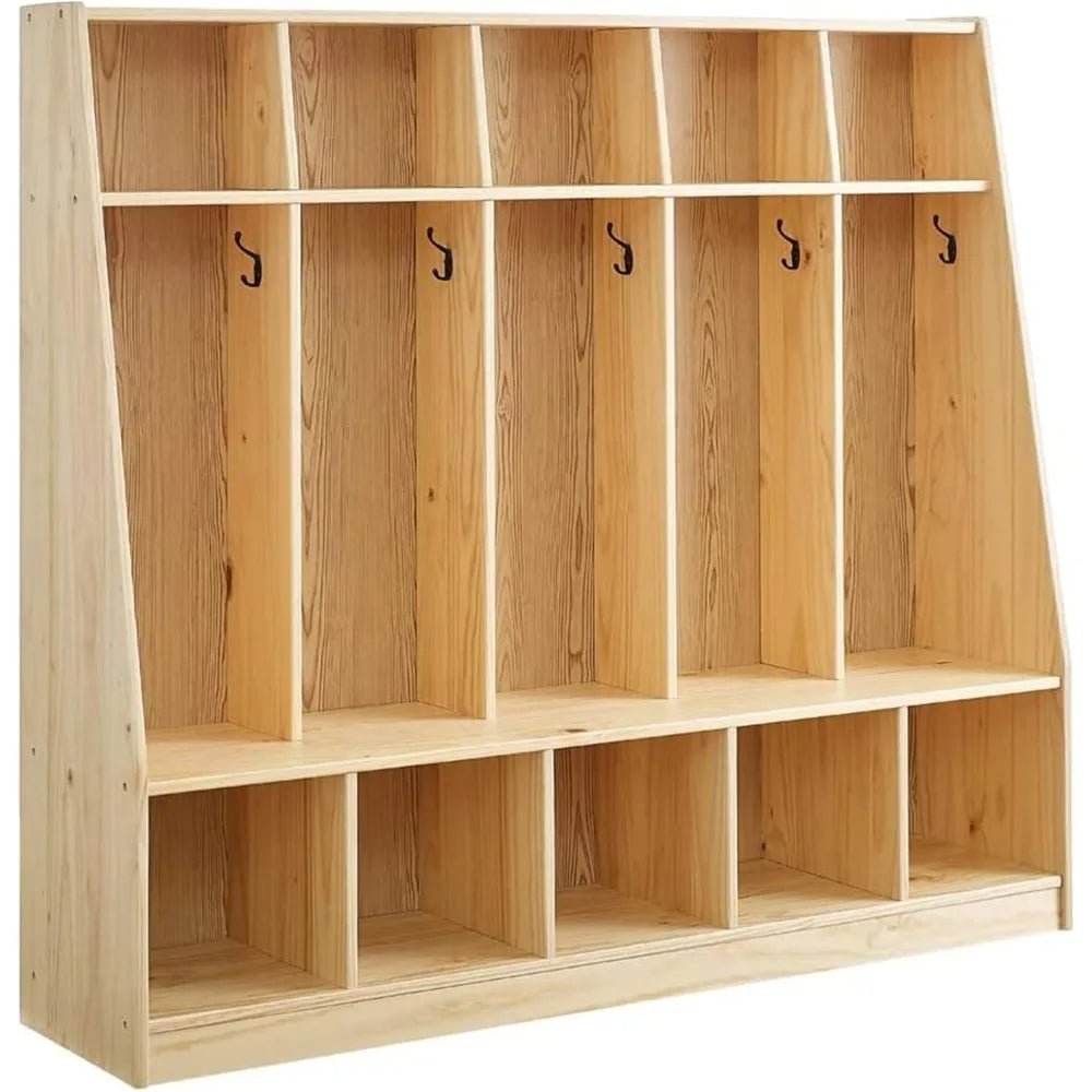 5 - Section Classroom Coat Locker & Backpack Hanger, Daycare Cubby Coat Rack, Cubicle Coat Hanger, Mudroom Furniture wi - Recipeliebe.com
