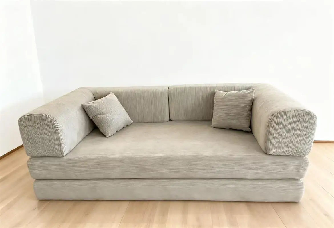 EU warehouse 2025 washable corduroy modular compression sofa 200 cm sleeper sofa bed for living room furniture