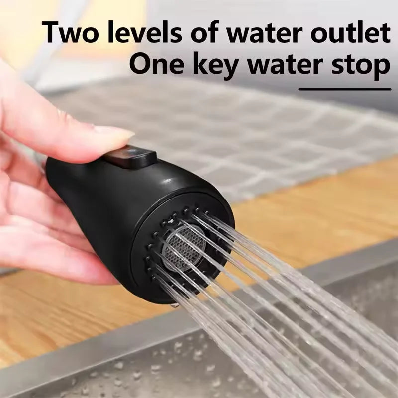 360° Stainless Steel Kitchen Faucet Single Hole Pull-out Spout Kitchen Sink Mixer Faucet Flow Spray Head Rotate Cleaning Faucet