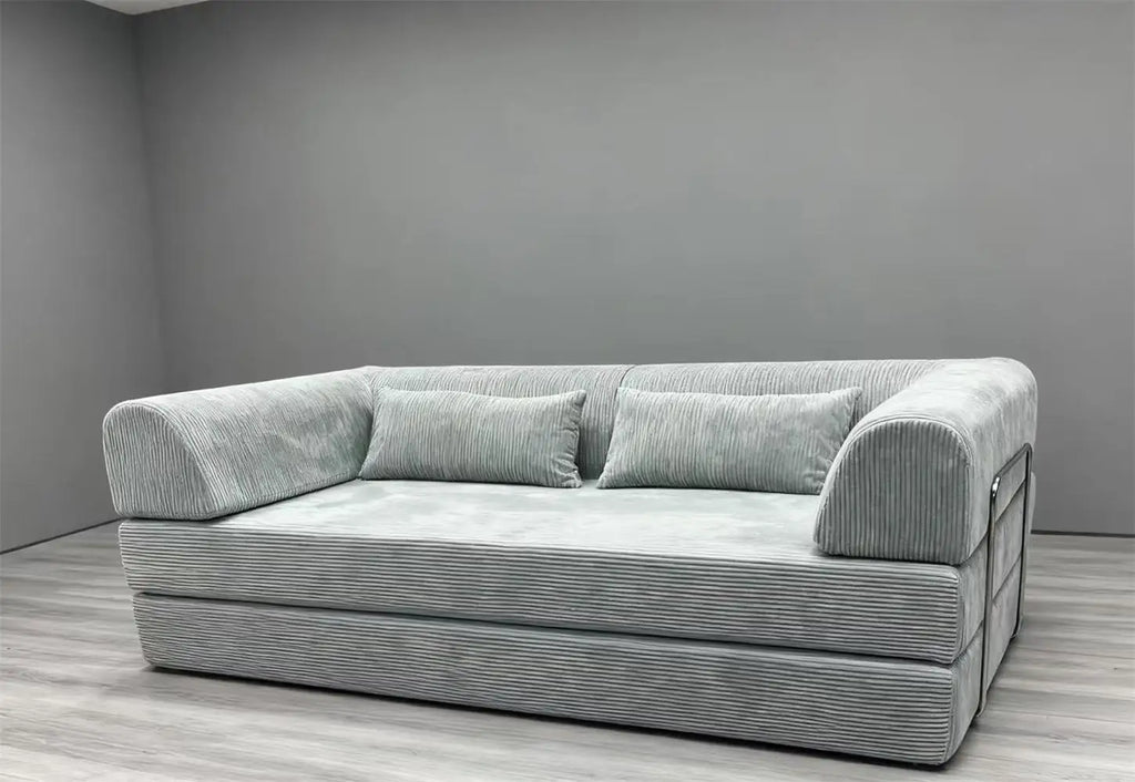 EU warehouse 2025 washable corduroy modular compression sofa 200 cm sleeper sofa bed for living room furniture