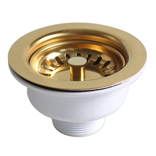 Talea Drain Sink Strainer 114mm Steel Ball Bowl Body Downcomer Gold Plated  PVD Material Sink Accessories XK223C034